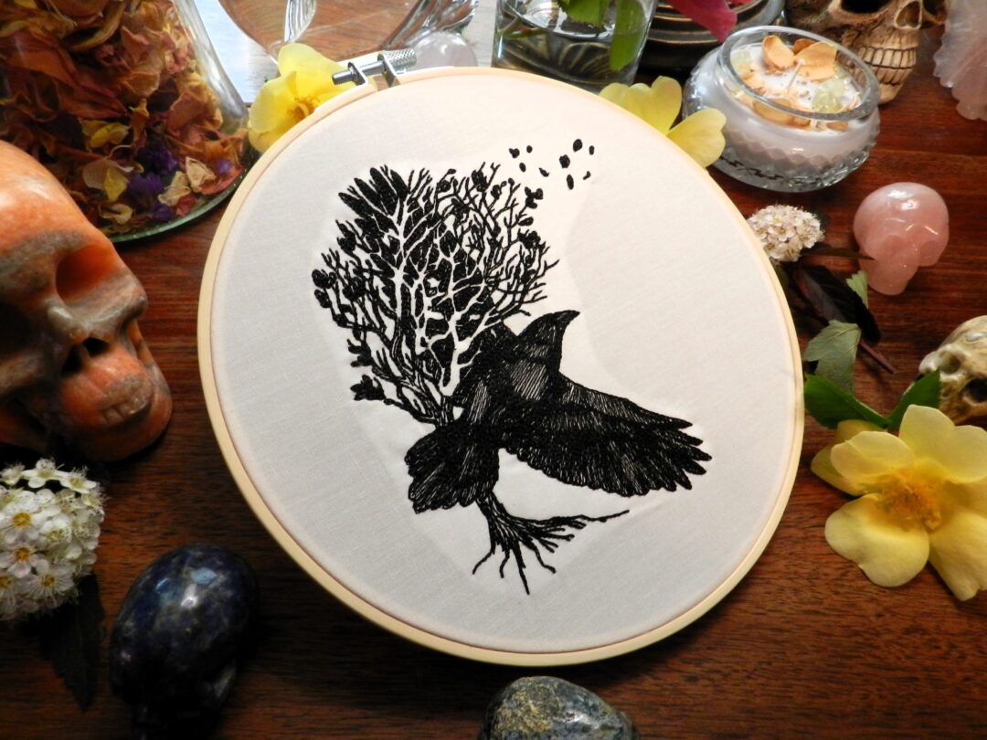 Raven in Autumn Tree