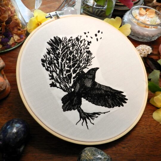 Raven in Autumn Tree