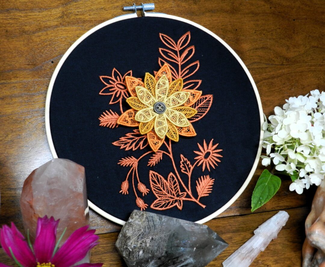 Autumn 3D Flower Hoop